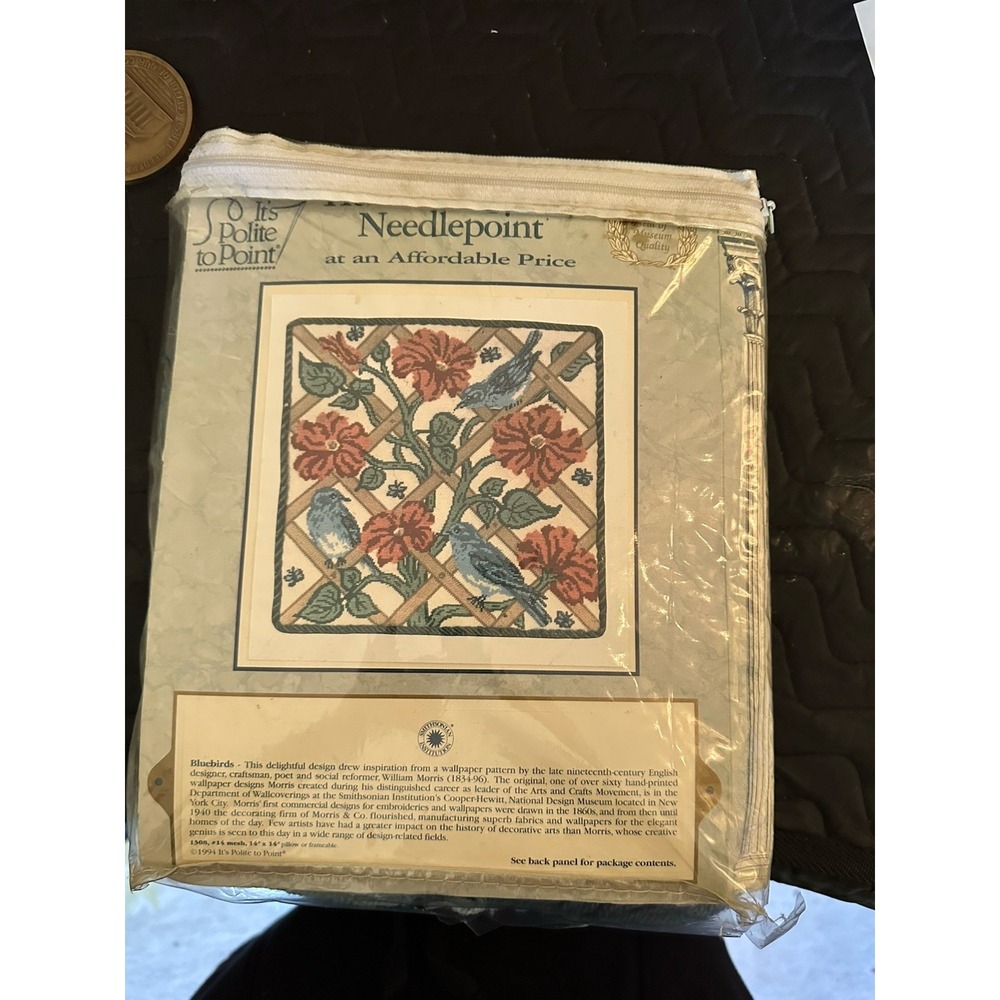 It's Polite Point William Morris Trellis Wallpaper Smithsonian Needlepoint Kit